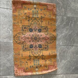 Anthropologie Textured Orange Bath Mat